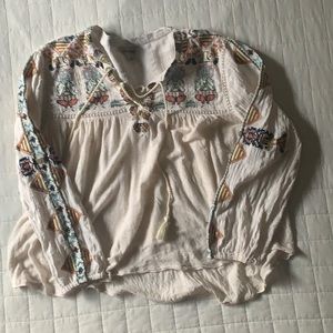Lucky Brand embroidered top - size L